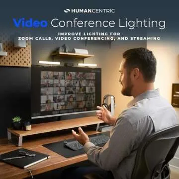 HumanCentric Video Conference Lighting - Webcam Light for Streaming, LED Monitor and Laptop Light fo...