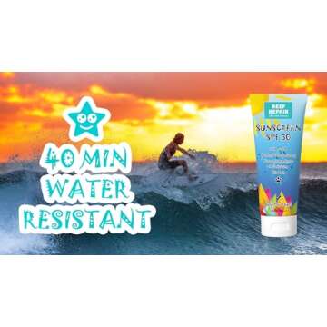 Reef Safe Sunscreen SPF 30+ All Natural, Water Resistant, Moisturizing, Biodegradable, Broad Spectrum UVA/UVB Coral Friendly Mineral Suncream from Reef Repair 4 fl. Oz