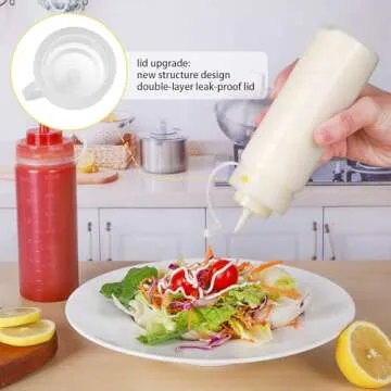 Belinlen 8 Pack 12 oz Squeeze Bottles with Bonus Accessories