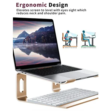 ALASHI Ergonomic Laptop Stand for Desk - Stylish & Portable