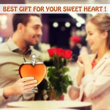 The Diamond Glassware Heart Decanter - Drink Pourer for Bourbon, Whiskey, Vodka, Brandy, Cognac - Clear, Airtight Container for Liquor & Whiskey- Fancy Handmade Barware Gift & Accessories for Women