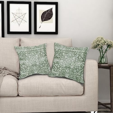 Kawani Sage Green Boho Pillow Covers Set of 2