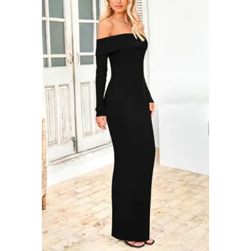 PRETTYGARDEN Women's Winter Off Shoulder Sweater Dress