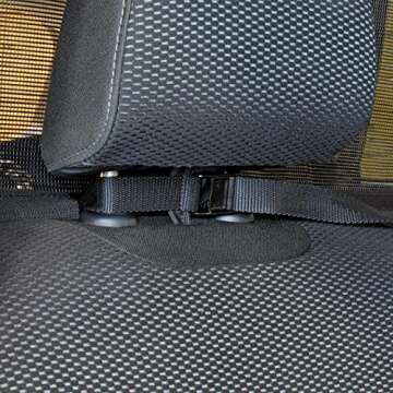 Deluxe 50" Wide Dog Barrier for Cars, SUVs, Trucks, and CUVs – Pet Restraint Backseat Divider | Mesh Net Screen Shield Behind Front or Rear Seats Cargo Area – Ideal for Travel Safety