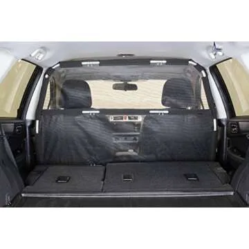 Deluxe 50" Wide Dog Barrier for Cars, SUVs, Trucks, and CUVs – Pet Restraint Backseat Divider | Mesh Net Screen Shield Behind Front or Rear Seats Cargo Area – Ideal for Travel Safety