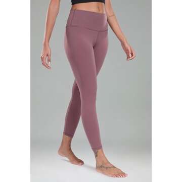 Colorfulkoala Women's Buttery Soft High Waisted Yoga Pants 7/8 Length Leggings (S, Dusty Red)
