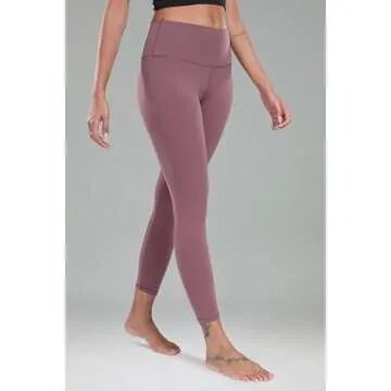 Colorfulkoala Women's Buttery Soft High Waisted Yoga Pants 7/8 Length Leggings (S, Dusty Red)