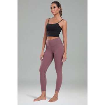 Colorfulkoala Women's Buttery Soft High Waisted Yoga Pants 7/8 Length Leggings (S, Dusty Red)