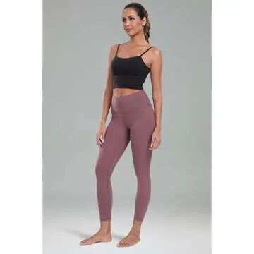 Colorfulkoala Women's Buttery Soft High Waisted Yoga Pants 7/8 Length Leggings (S, Dusty Red)