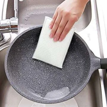 UKEENOR Natural Bamboo Sponges Kitchen Cleaning Sponges Dish Sponges Reusable Dish Washing Sponges Super Absorbent 6 Packs