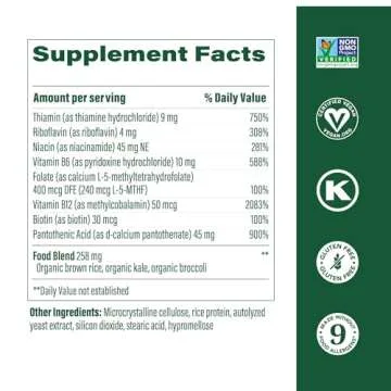 MegaFood Balanced B Complex - B Complex Vitamin Supplement, 8 B Vitamins Including Vitamin B6, Vitamin B12, Folate, Biotin & More, Supports Cellular Energy Production, Vegan, Gluten Free - 90 Tablets