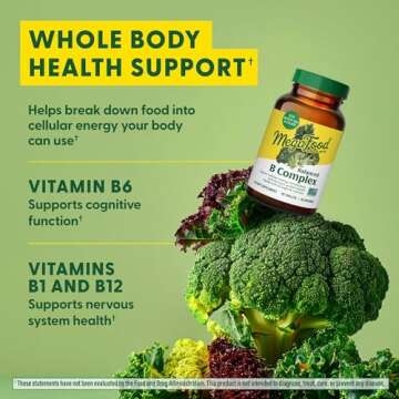 MegaFood Balanced B Complex - B Complex Vitamin Supplement, 8 B Vitamins Including Vitamin B6, Vitamin B12, Folate, Biotin & More, Supports Cellular Energy Production, Vegan, Gluten Free - 90 Tablets