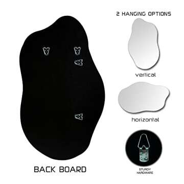 Bathroom Mirrors,Irregular Mirror Wall Decor 19.7 x 33.5 Inch,Frameless Vanity Mirrors for Living Room Bedroom Home Office