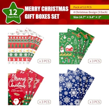 Uvaluefeet 12 Pack Christmas Gift Boxes for Easy Wrapping