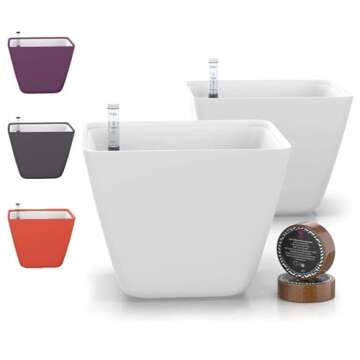 GARDENIX DECOR 5" Self Watering pots for Indoor Plants - Flower Pot with Water Level Indicator for P...