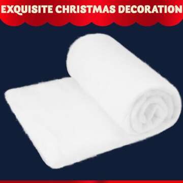 JOYIN Christmas Snow Blanket Roll (3x8 Ft,2 Pcs) for Christmas Decoration, Village Displays, Under T...