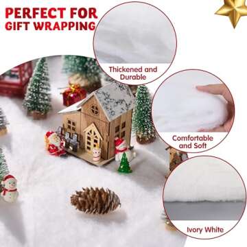 JOYIN Christmas Snow Blanket Roll (3x8 Ft,2 Pcs) for Christmas Decoration, Village Displays, Under The Christmas Tree, Thick White Soft and Fake Snow Cover for Holiday Decor and Winter Displays