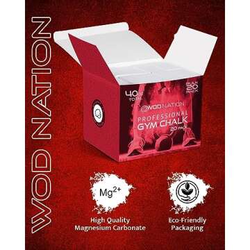 WOD Nation Gym Chalk Blocks - Premium Bulk 2.5 LBS (20 x 2oz Blocks) for Athletes