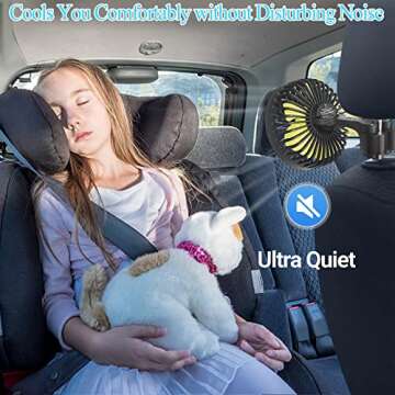 HUENLYEL USB Car Seat Fan for Backseat Comfort