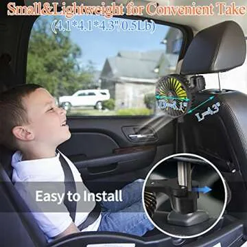 HUENLYEL USB Car Seat Fan for Backseat Comfort