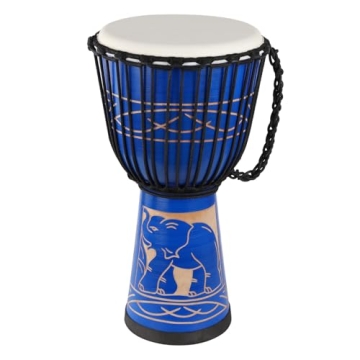 AIMEIS Djembe Drum 10'' x 20'' - Beautiful Mahogany Goatskin Hand Drum for All Ages