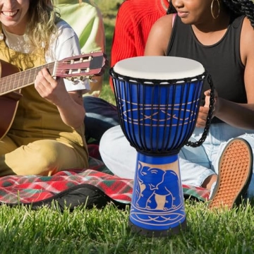 AIMEIS Djembe Drum Crafted from Mahogany and Goatskin
