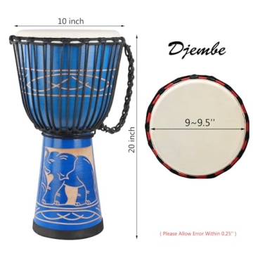 AIMEIS Djembe Drum Crafted from Mahogany and Goatskin
