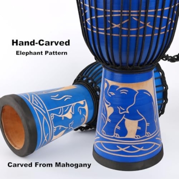 AIMEIS Djembe Drum Crafted from Mahogany and Goatskin