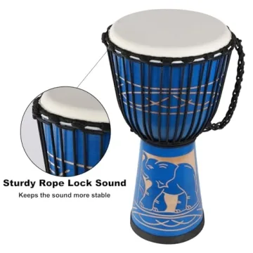 AIMEIS Djembe Drum Crafted from Mahogany and Goatskin