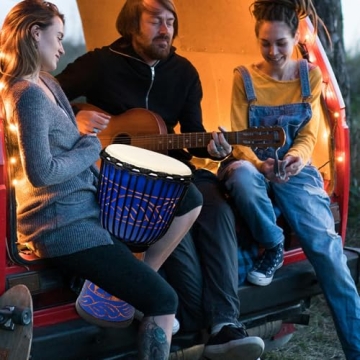 AIMEIS Djembe Drum Crafted from Mahogany and Goatskin