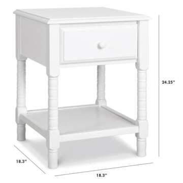 DaVinci Jenny Lind Nightstand in White for Kids Room