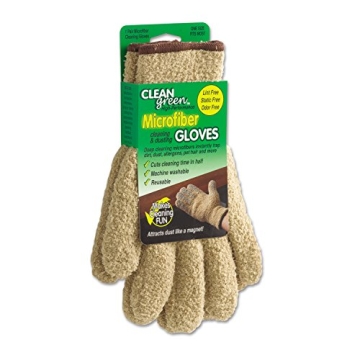 Master Manufacturing CleanGreen Microfiber Dusting Gloves - Eco-Friendly, One Size Fits Most, Beige