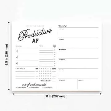 Bliss Collections Productive AF Weekly Planner – 50 Sheets