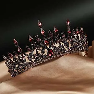 DOYOU Purple Gothic Crown for Pageants and Weddings