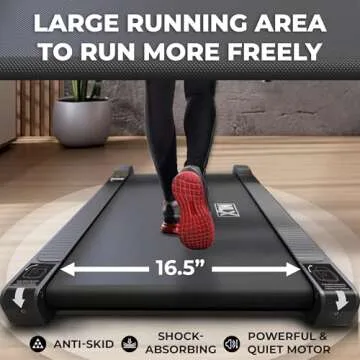 NLX Y8000 Treadmill - Under-Desk Treadmill Perfect for Home or Office Use, Walking or Running Treadmill with Adjustable Incline, 260 lbs Max User Capacity - by NLX Brand