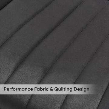 Nalupatio Modern Dining Chairs Set of 2, Comfortable Dining Room Chairs with Thick Cushions, Fabric Upholstered Side Chairs with Metal Legs for Kitchen, Black