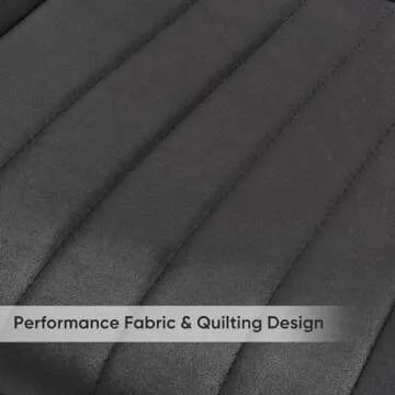 Nalupatio Modern Dining Chairs Set of 2, Comfortable Dining Room Chairs with Thick Cushions, Fabric Upholstered Side Chairs with Metal Legs for Kitchen, Black