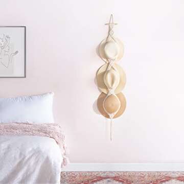 Dahey Macrame Hat Hangers Hat Rack for Wall: A Stylish Cowboy Hat Organizer