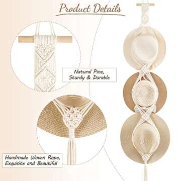 Stylish Dahey Macrame Hat Hangers for Organized Display