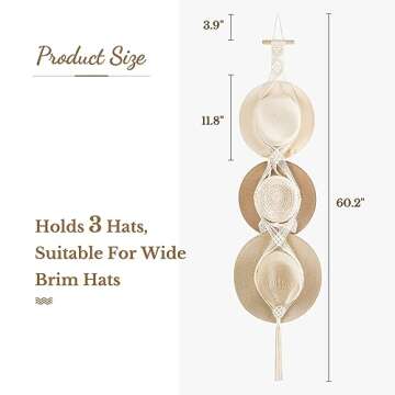 Stylish Dahey Macrame Hat Hangers for Organized Display