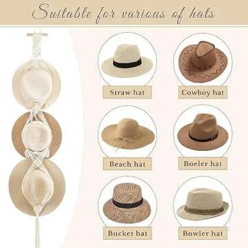 Stylish Dahey Macrame Hat Hangers for Organized Display