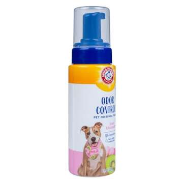 Arm & Hammer for Pets Odor Control Pet No-Rinse Foam - Baking Soda Waterless Deodorizer with Kiwi Bl...