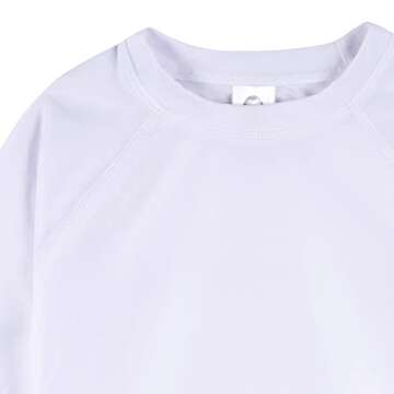 Gerber Unisex Baby Toddler UPF 50+ Long Sleeve Rashguard Swim Shirt, White, 2T