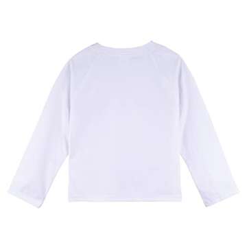 Gerber Unisex Baby Toddler UPF 50+ Long Sleeve Rashguard Swim Shirt, White, 2T