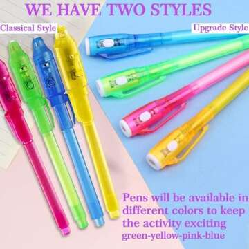 32 Pack Invisible Ink Pens with UV Light for Kids