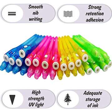 32 Pack Invisible Ink Pens with UV Light for Kids