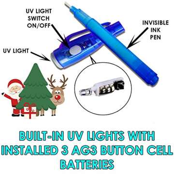 32 Pack Invisible Ink Pens with UV Light for Kids