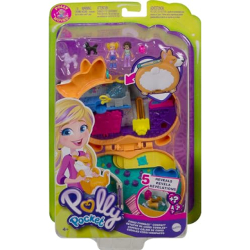 Polly Pocket Corgi Cuddles Compact with 2 Dolls & More