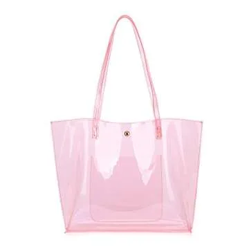 Dreubea Women's Stylish Clear Tote Bag - Big Capacity