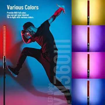 YONGNUO YN360 III YN360III Upgraded LED Video Light, 3200K-5600K Bi-Color Handheld Photography Ice Light, RGB Full Color Touch Pad Adjustable, App Support, 2.4G Remote Control, CRI95+